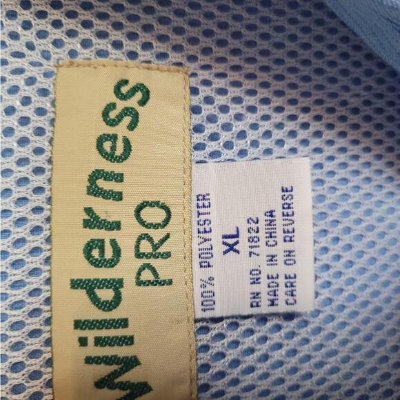 Men's Wilderness Pro Blue Long Sleeve Button Up Shirt Size XL - Picture 3 of 5